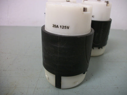 PASS & SEYMOUR LOT OF 3 TURNLOK CONNECTORS L520C 20AMP 125VOLT 2POLE 3W GRND NOB