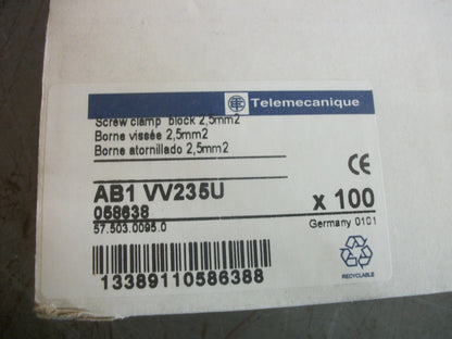 TELEMECANIQUE BOX OF 55 2.5mm2 SCREW CLAMP TERMINAL BLOCKS AB1VV235U NIB
