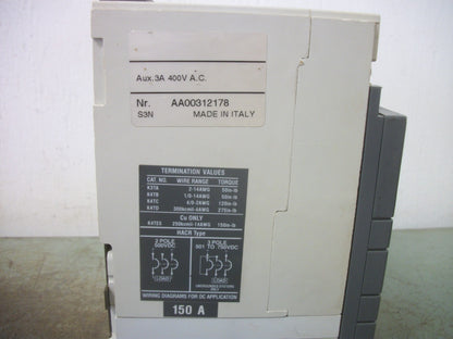 ABB SACE S3 CIRCUIT BREAKER S3N 150AMP 480VOLT 2POLE
