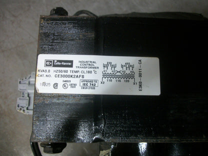 CUTLER-HAMMER 3KVA 1PH TRANSFORMER CE3000K2AFS HV 220X480 LV 110/120