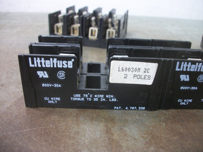 LITTELFUSE LOT OF 5 CLASS CC FUSEHOLDERS L60030M-2C 30AMP 600VOLT 2POLE