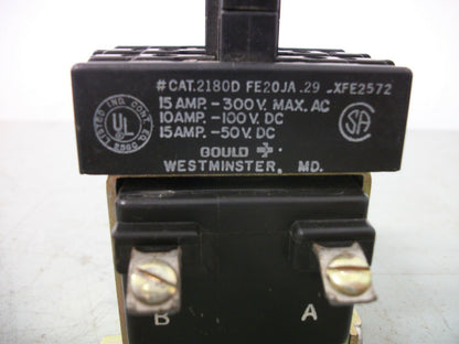 GOULD CONTACTOR RELAY 2180D FE20JA-29-XFE2572 24VCOIL 15AMP 300VAC 2POLE