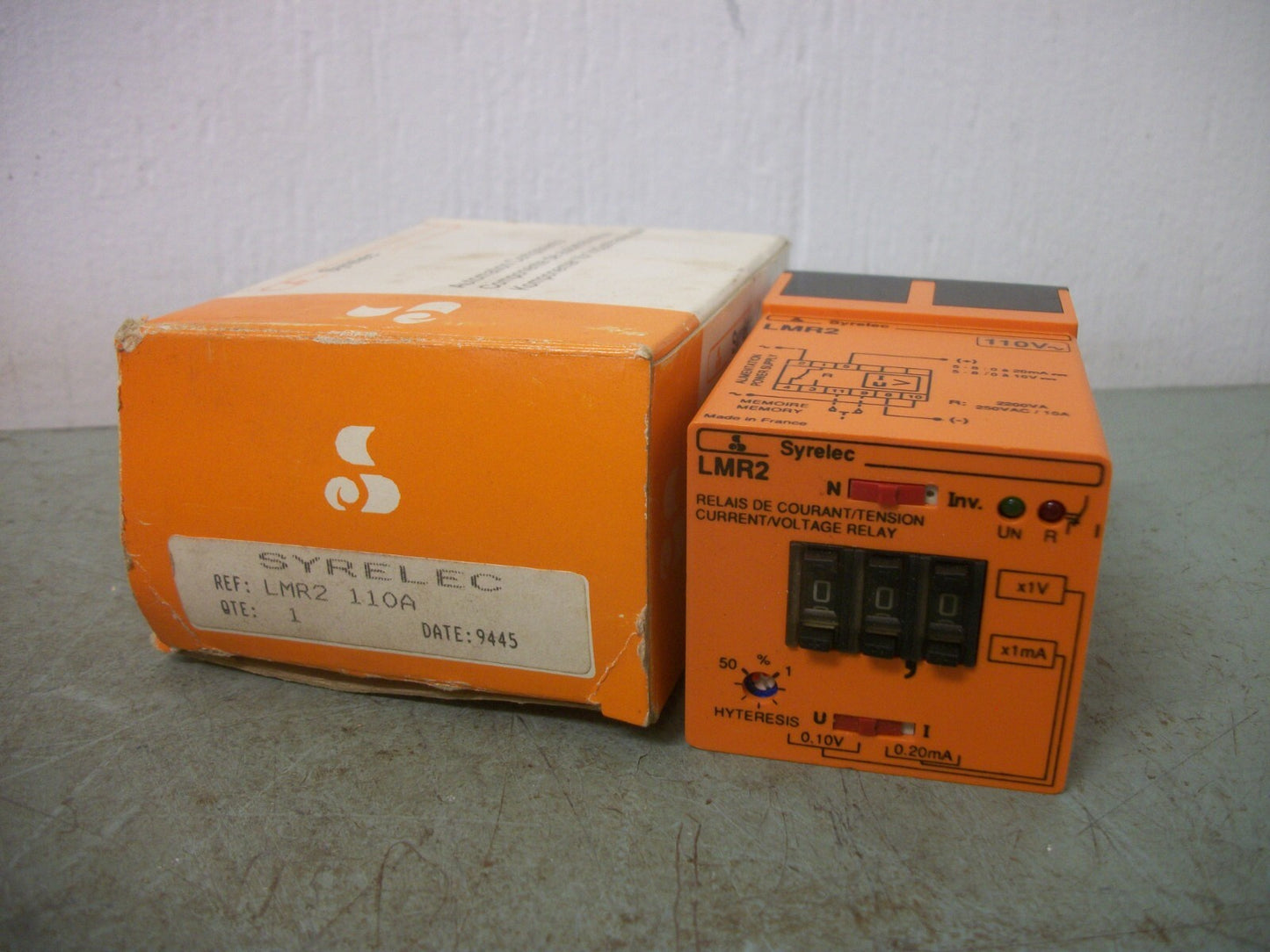 SYRELEC CURRENT/VOLTAGE RELAY LMR2 110VOLT NIB