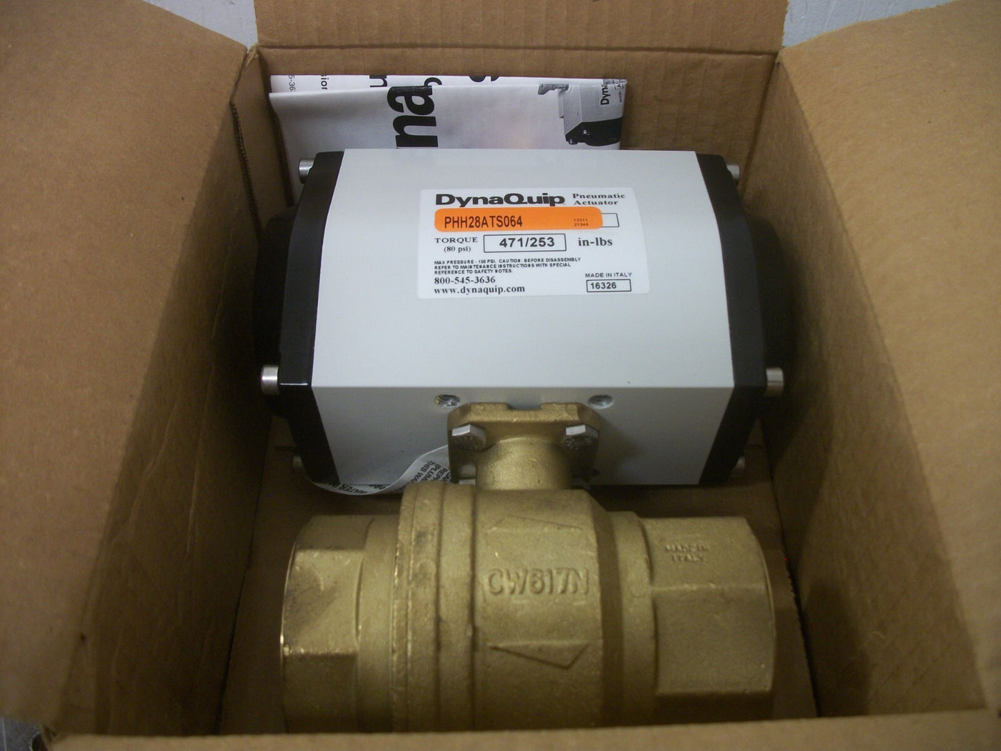 DYNAQUIP 2" PNEUMATIC ACTUATOR PHH28ATS064 471/253IN-LBS 150PSI NIB