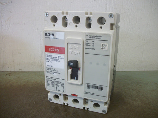 CUTLER-HAMMER EDS CIRCUIT BREAKER EDS3150BP10 150AMP 240VOLT 3POLE RED NOB