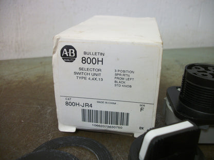 ALLEN-BRADLEY 3-POSITION SPRING RETURN LEFT SELECTOR SWITCH 800H-JR4 NIB