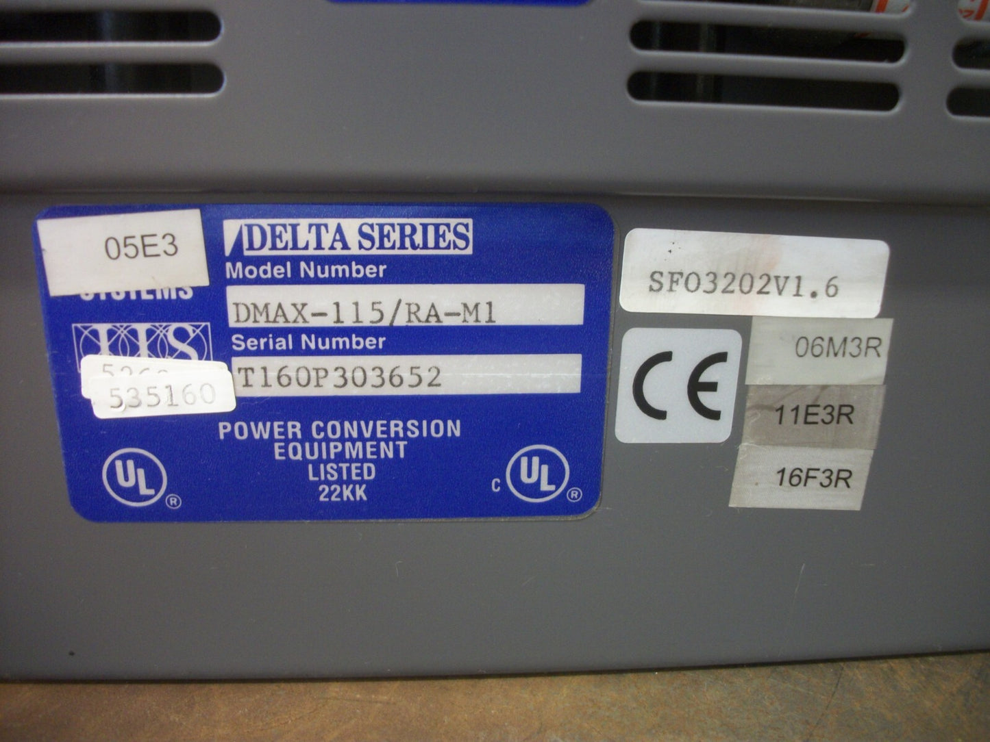 INDUSTRIAL INDEXING SYSTEMS DELTA SERVO DRIVE DMAX-115/RA-M1 200VAC 53AMP 3PH