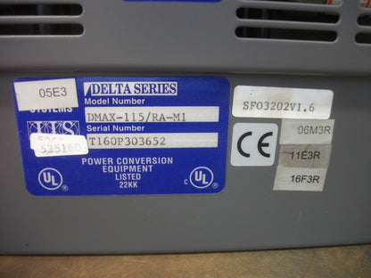 INDUSTRIAL INDEXING SYSTEMS DELTA SERVO DRIVE DMAX-115/RA-M1 200VAC 53AMP 3PH