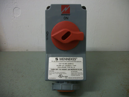 MENNEKES PIN & SLEEVE SWITCHED INTERLOCK RECEPTACLE ME420MI12 20AMP 125/250VOLT