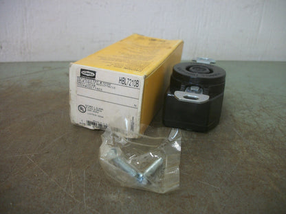 HUBBELL TWIST-LOCK SINGLE RECEPTACLE HBL7210B 20AMP 250VOLT 2P 2W NIB