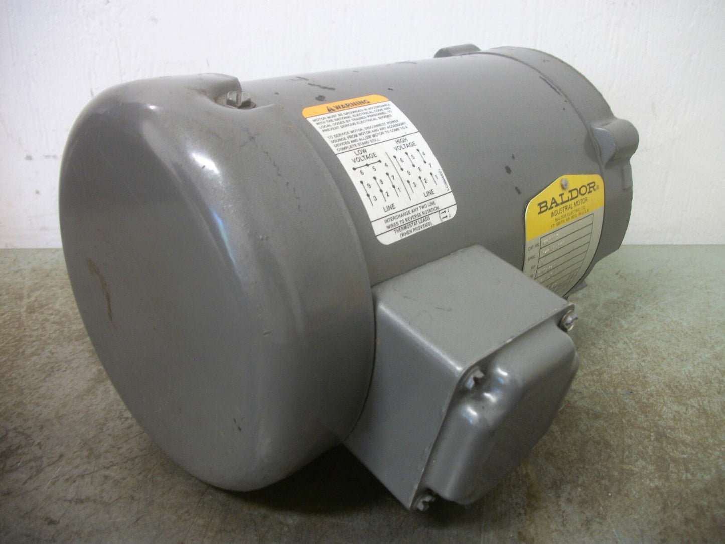 BALDOR 1HP 56C OPEN AC MOTOR VM3115 460VOLT 3PH 3450RPM NOB