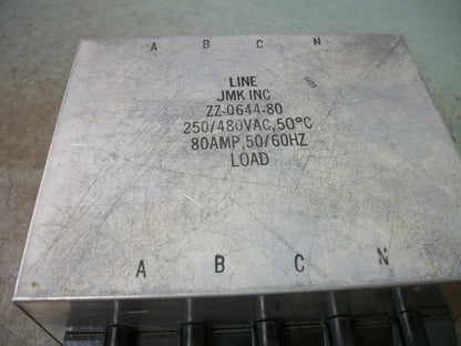 JMK INC EMI/RFI FILTER ZZ-0644-80 80AMP 250/480VAC