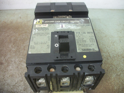SQUARE D I-LINE FA CIRCUIT BREAKER FA361001021 100AMP 600VOLT 3POLE W/SHUNT CHIP