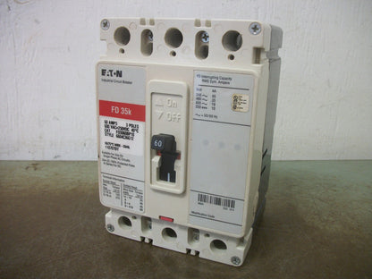 CUTLER-HAMMER FD CIRCUIT BREAKER FD3060BP10 60AMP 600VOLT 3POLE RED