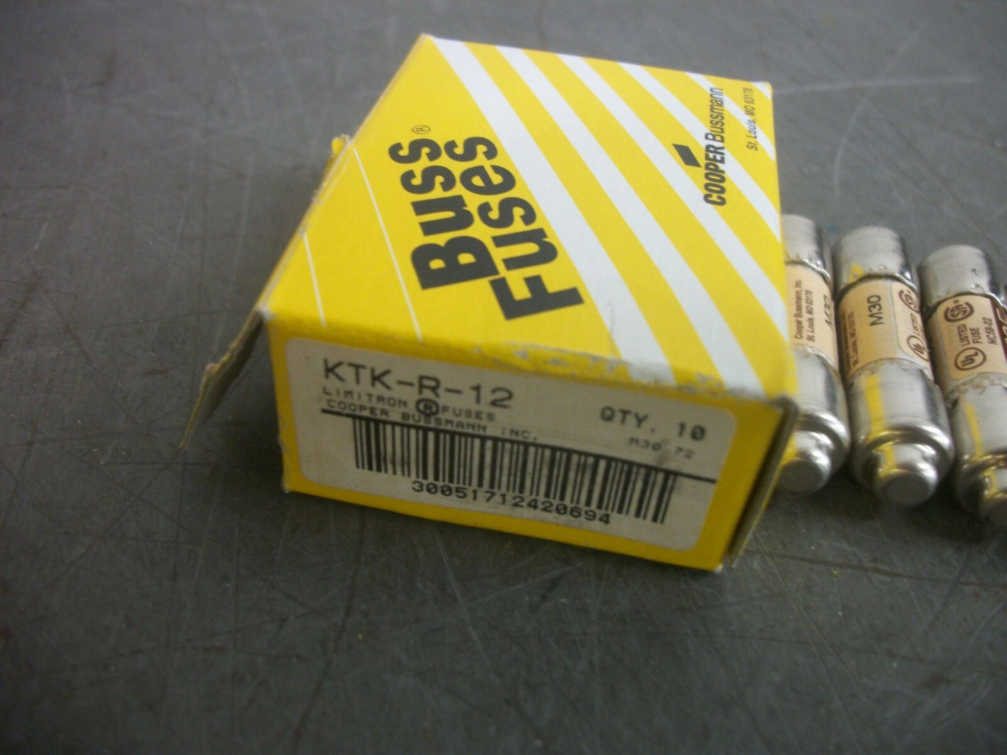 BUSSMANN BOX OF 4 LIMITRON FUSES KTK-R-12 12AMP 600VOLT NIB