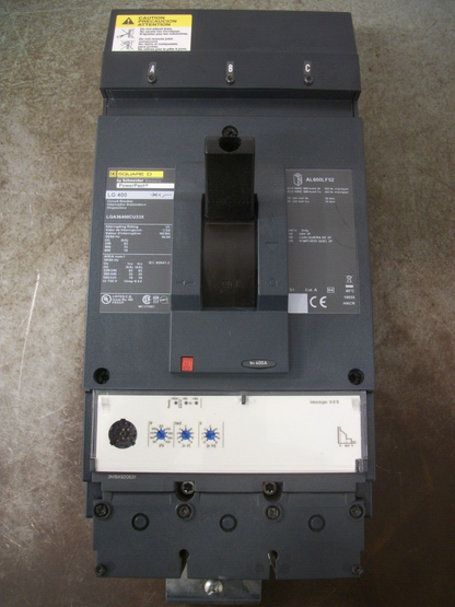 SQUARE D POWERPACT I-LINE LG CIRCUIT BREAKER LGA36400CU33X 400AMP 600VOLT 3POLE