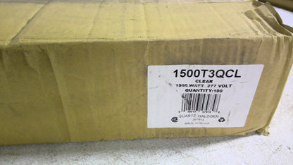 DAMAR BOX OF 100 CLEAR QUARTZ HALOGEN BULBS 1500T3QCL 1500W 277V NIB