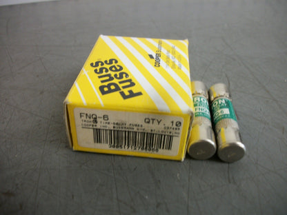 BUSSMANN BOX OF 2 TRON FUSES FNQ6 6AMP 500VOLT NIB