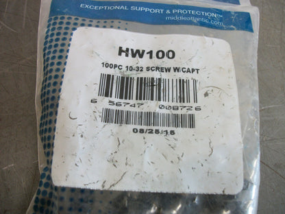 MIDDLE ATLANTIC PRODUCTS 100PC 10-32 SCREW W/CAPT HW100 NEW