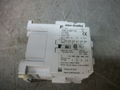 ALLEN-BRADLEY CONTACTOR 100-C09*10 25AMP 120VCOIL 3PH 600V 7.5HP