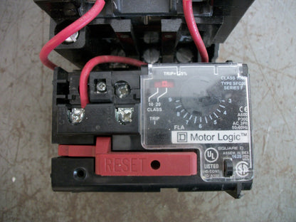 SQUARE D SIZE 00 MOTOR STARTER 8536SAO12H31S 120VCOIL 3PH 600V 2HP W/ML NOB