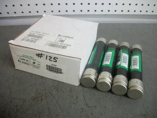 LITTELFUSE BOX OF 4 POWR-GARD FUSES LLSRK45 45AMP 600VOLT NIB
