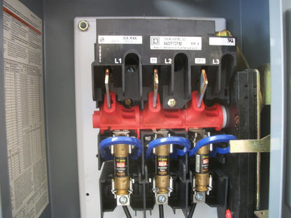 SQUARE D STARTER COMBO SIZE 0 TYPE 1 8536SBO2S 120VCOIL 600V 3PH 30AMP FUSIBLE