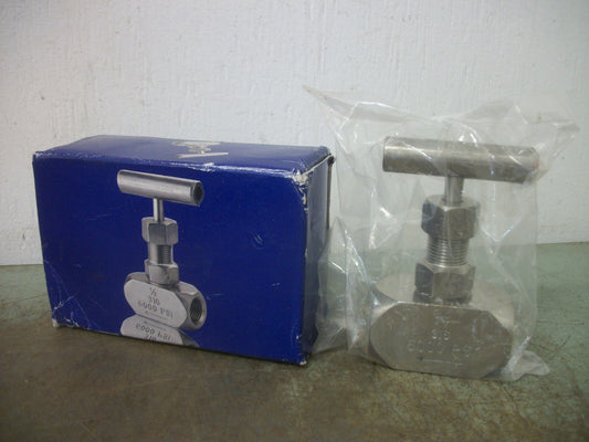 GENERIC 3/4" 316 SS NEEDLE VALVE 6000PSI NIB