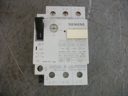 SIEMENS MOTOR PROTECTOR CIRCUIT BREAKER 3VU1300-1MG00 1-1.6AMP