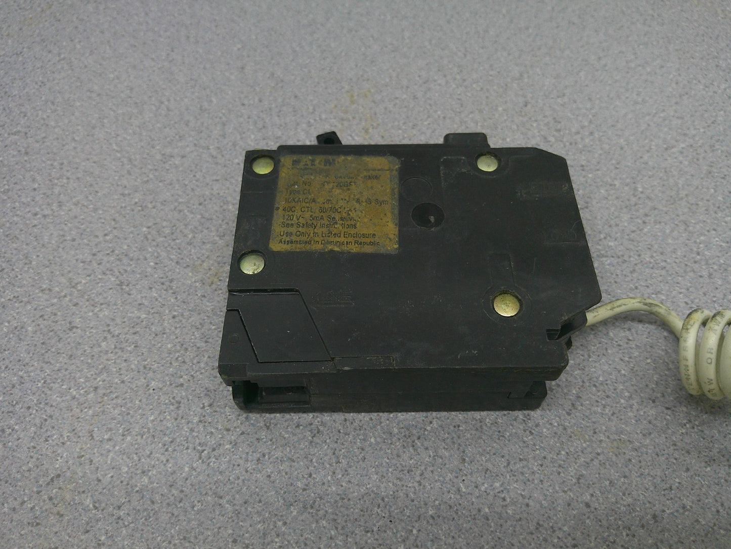 CUTLER-HAMMER GFCI CL CIRCUIT BREAKER CL120GFT 20AMP 120VOLT 1POLE