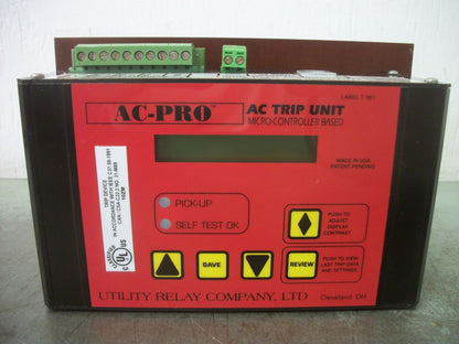 UTILITY RELAY COMPANY AC-PRO MICRO-CONTROLLER AC TRIP UNIT T-361 T-362