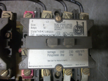 WESTINGHOUSE SIZE 0 TWO SPEED MOTOR STARTER A201K0EA A200M0CACM 120VCOIL