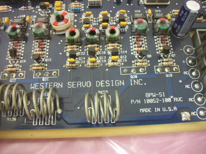 WESTERN SERVO DESIGN BPW-S1 10052-100 RVC SERVO MOTOR DRIVE BOARD BPW-S1-32/15