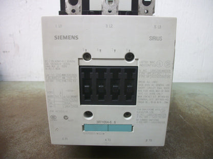 SIEMENS CONTACTOR 3RT1054-6AF36 140AMP 127VCOIL 3PH 600V 125HP