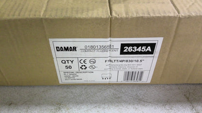 DAMAR 26345A BOX OF 50 PL-L 3000K COMPACT FLUORESCENT BULBS F18LTT/4P/830/10.5"