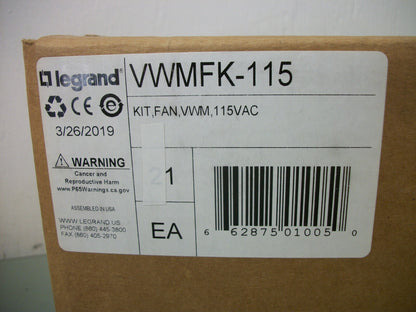 LEGRAND 115VAC VWM FAN KIT VWMFK-15 NIB