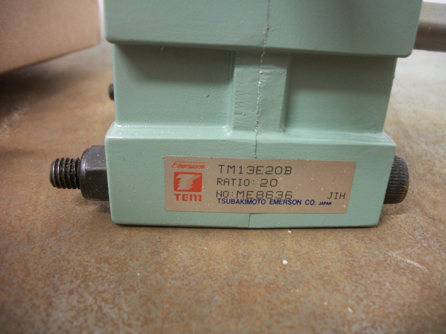 TSUBAKI EMERSON 20:1 RATIO TM WORM REDUCER TM13E20B NIB