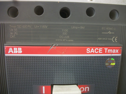 ABB SACE TMAX CIRCUIT BREAKER T5D630PV 500AMP 1100VOLT 4POLE