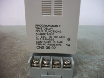POTTER & BRUMFIELD PROGRAMMABLE TIME DELAY RELAY CNS-35-92 0.1SEC TO 100MIN