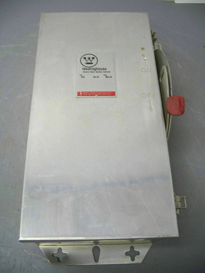 WESTINGHOUSE DISCONNECT SS TYPE 4 WHUN361 30AMP 600VOLT 3POLE NON-FUSIBLE *NOB*