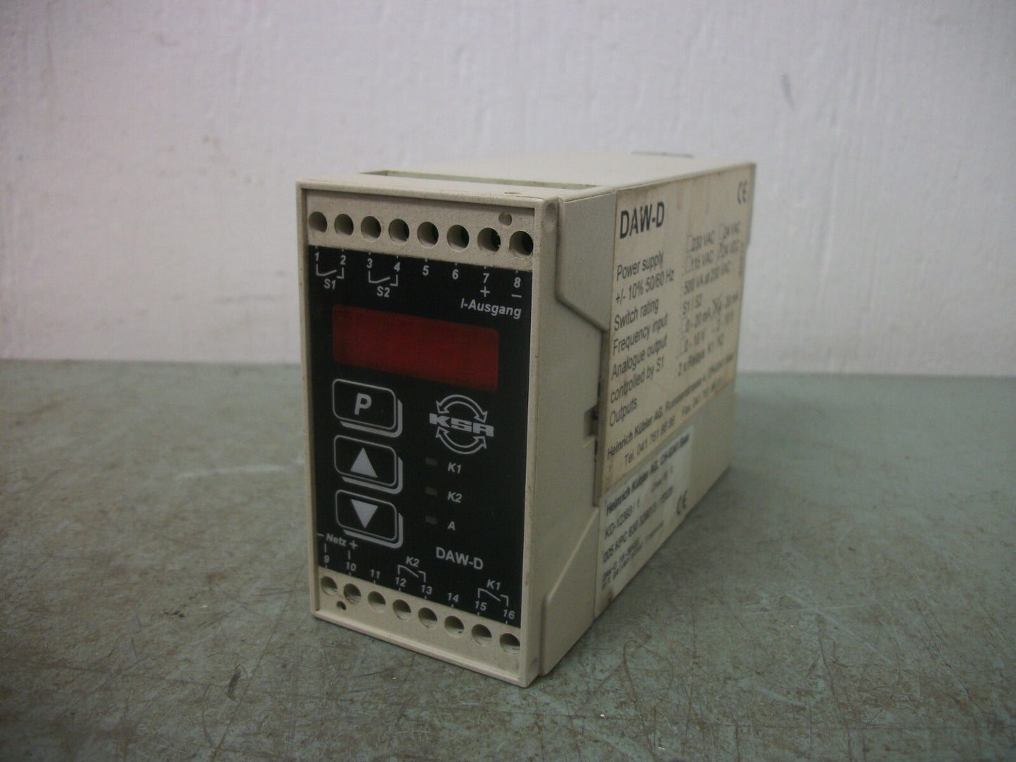 HEINRICH KUBLER DAW-D POWER SUPPLY 005 KPC 630 320013 / 15328 24VDC 4-20mA