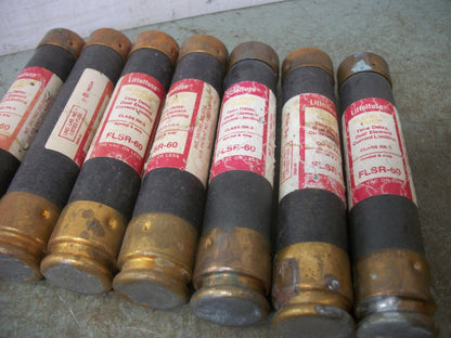 LITTELFUSE LOT OF 7 SLO-BLO FUSES FLSR60 60AMP 600VOLT