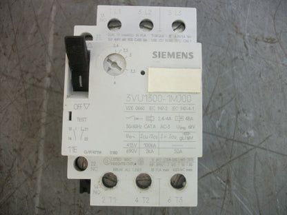 SIEMENS MOTOR PROTECTOR CIRCUIT BREAKER 3VU1300-1MJ00 2.4-4AMP