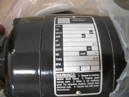 BODINE 1/20HP 20:1 RATIO DC GEARMOTOR NSH-33R 115VOLT .65AMP 86RPM NOB