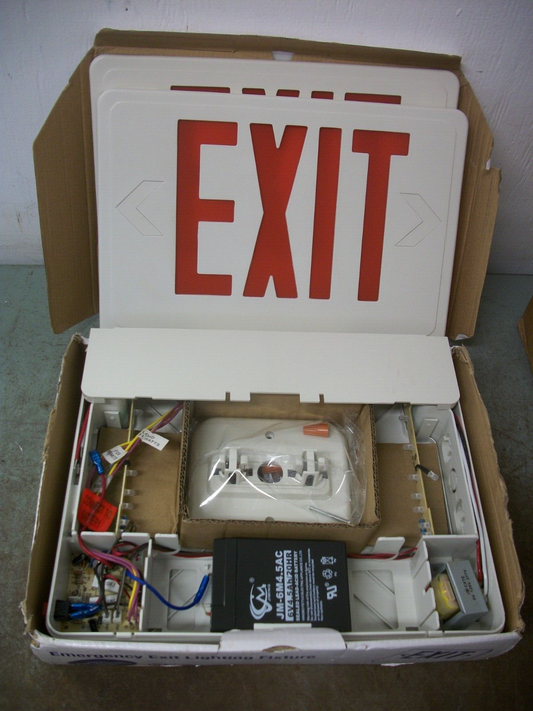 WESTGATE LED BATTERY BACKUP REMOTE CAPABLE EXIT SIGN XT-RCRW-EM NIB