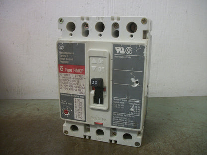 WESTINGHOUSE HMCP CIRCUIT BREAKER HMCP030H1C 30AMP 600VOLT 3POLE