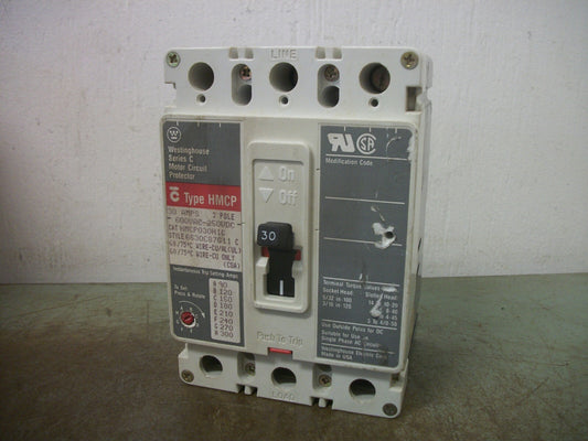 WESTINGHOUSE HMCP CIRCUIT BREAKER HMCP030H1C 30AMP 600VOLT 3POLE