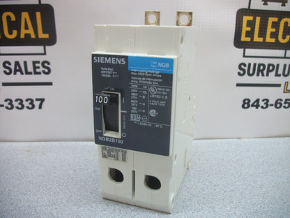 SIEMENS NGB CIRCUIT BREAKER NGB2B100 100AMP 600VOLT 2POLE