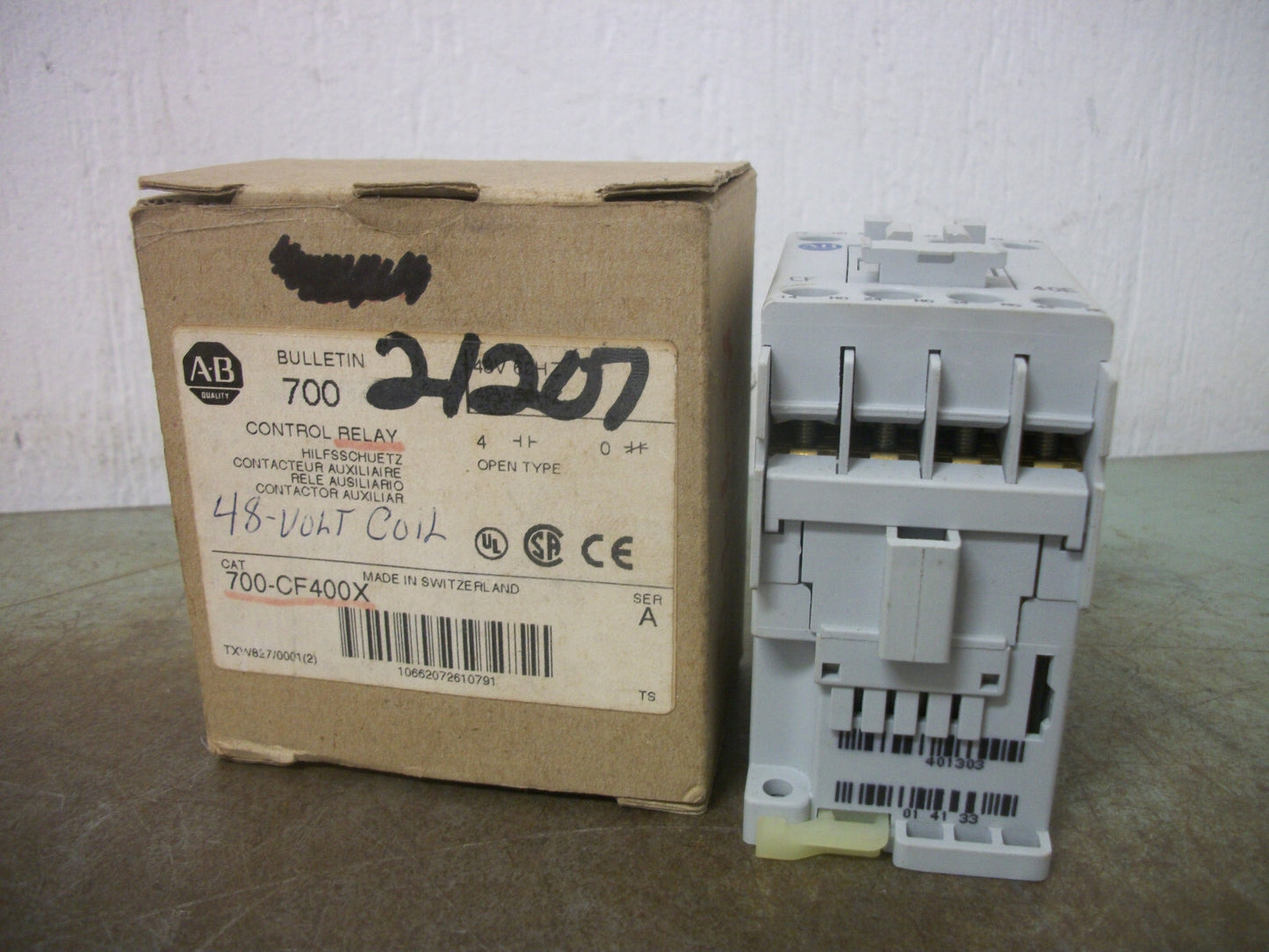 ALLEN-BRADLEY CONTROL RELAY 700-CF400X 48VCOIL 25AMP NIB