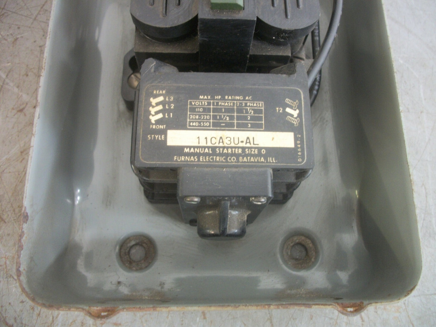 FURNAS ENCL SIZE 0 MANUAL STARTER 11CA3U-AL 3PH 550VOLT 3HP